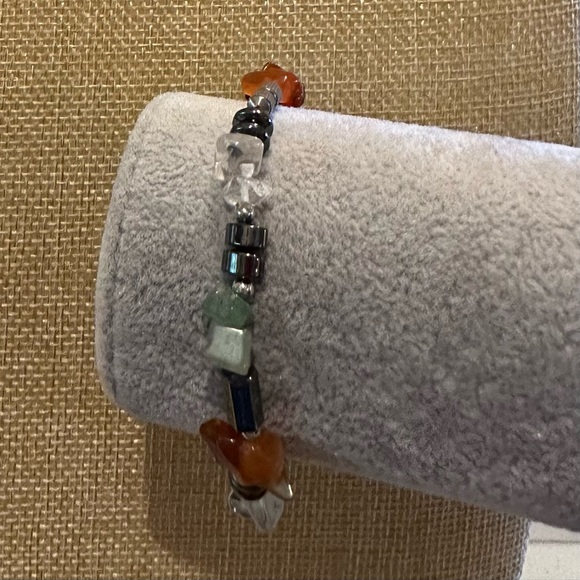 Multi-Color Genuine Gemstone Necklace & Bracelet Set, convertible - Picture 6 of 14